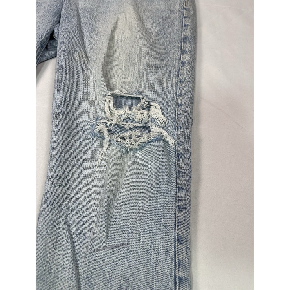 GAP Sz 10 30 Universal Slim Boyfriend Jeans Distressed Light Quincy Blue Stretch - Picture 2 of 10
